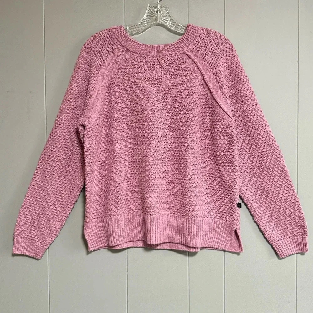 GAP Raglan Sleeve Textured Crewneck Sweater Mauve Lavender Purple Size Medium